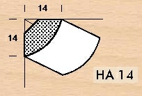 Lišta smrková HA 14 vnitřni roh - 1 ks = 3 m