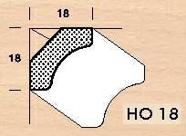 Lišta smrková HO 18 vnitřní roh 1 ks = 3 m