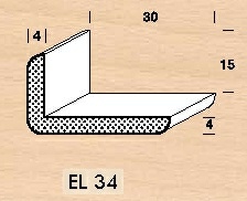 Lišta smrková EL 34 rohová - 1 ks = 3m