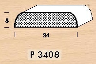 Lišta smrková P3408 plochá  - 1 ks = 3 m
