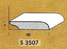 Lišta smrková S 3507 podlahová - 1 ks = 3 m
