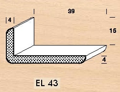 Lišta smrková EL 43 rohová  - 1 ks = 3 m