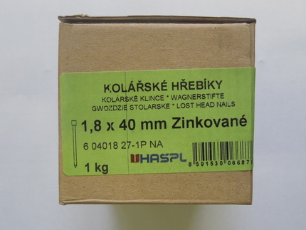Hřebíky kolářské - zinkované 1 kg