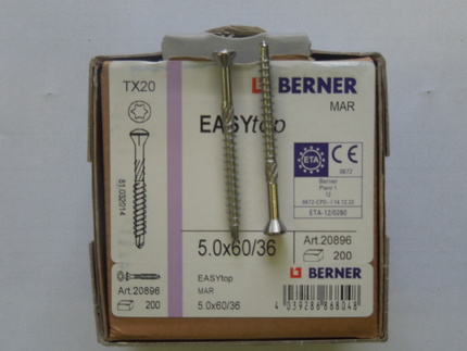 Vrut Berner mart.ocel, čočková hlava TX 20  5x60 mm 200 ks